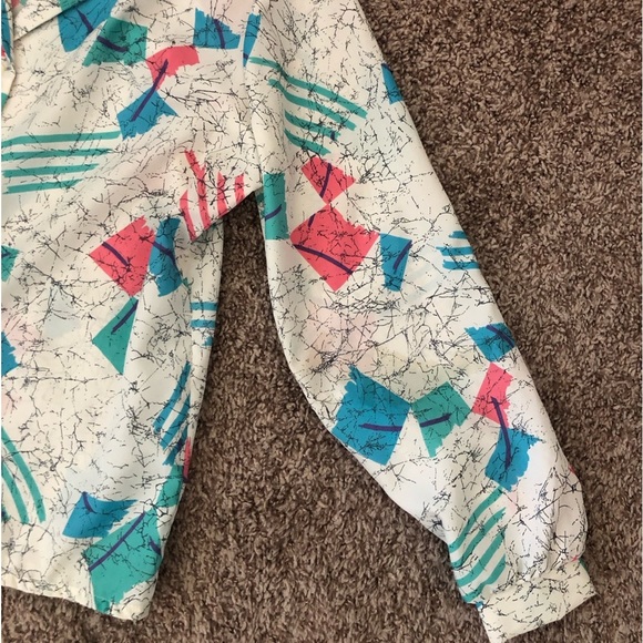 🐨2/$10 Vintage Donnkenny Long Sleeve Collared Polyester Button Up Blouse Sz 12 - Picture 10 of 12